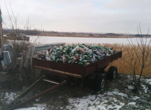 Больше тысячи бутылок из-под спиртного нашли рыбаки под Волгоградом